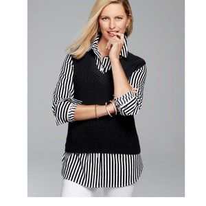 Talbots Shaker Stitch Sweater Vest, Black